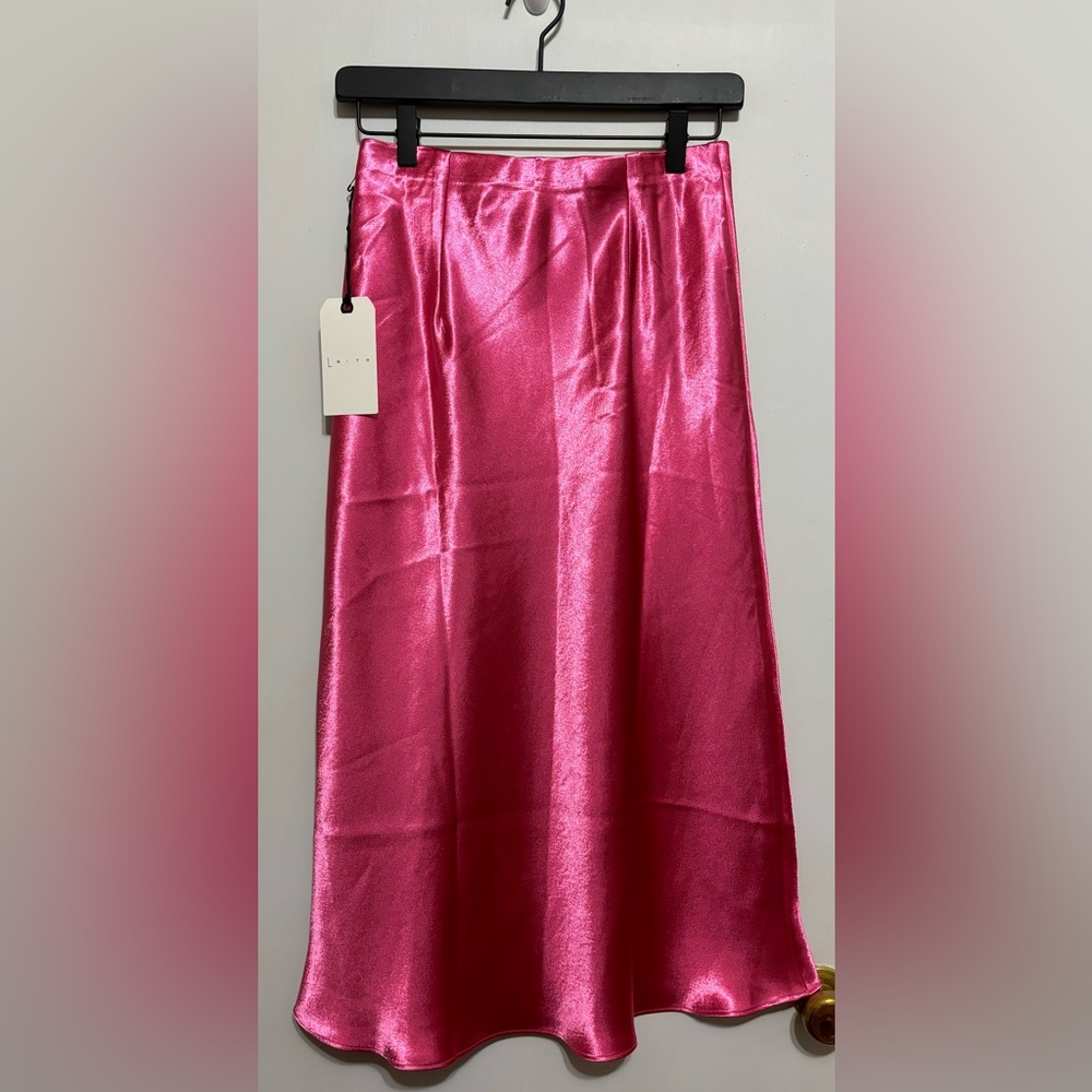 Leith Pink Slip-On Midi Skirt